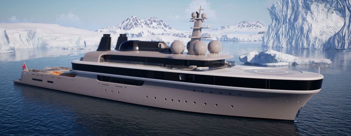 rendering-of-superyacht-project-cosmos-in-front-of-snowy-mountains